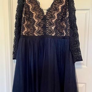 City Chic Rare Beauty Navy Midi Dress